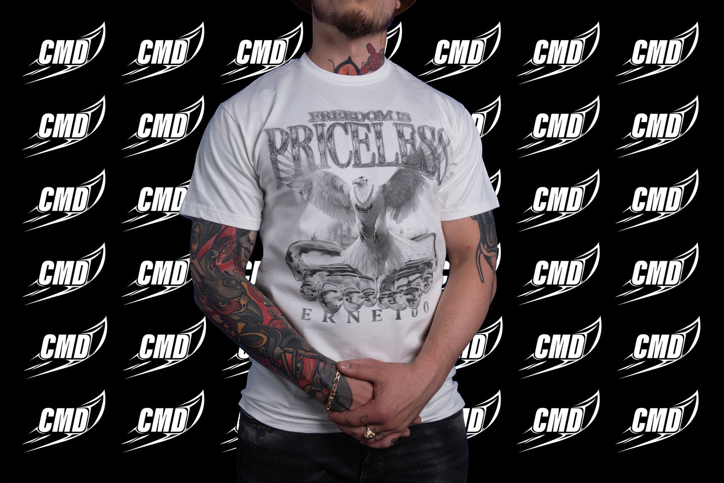 ERNE100 - FREEDOM IS PRICELESS - WHITE TRIKO
