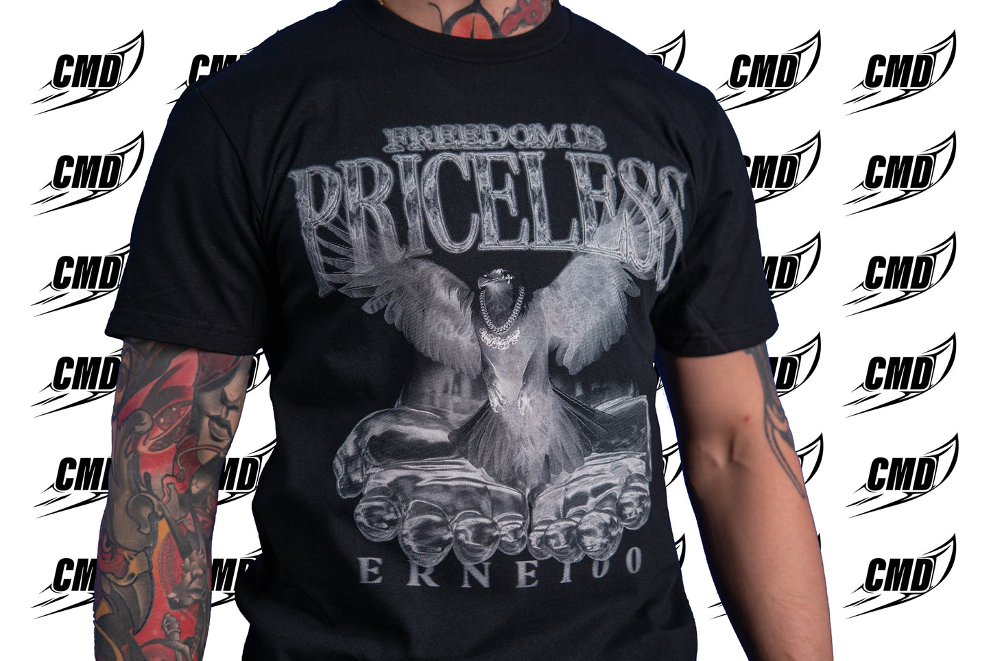 ERNE100 - FREEDOM IS PRICELESS - BLACK TRIKO