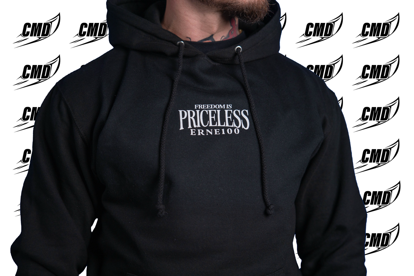 ERNE100 - FREEDOM IS PRICELESS / MIKINA / BLACK + GREY